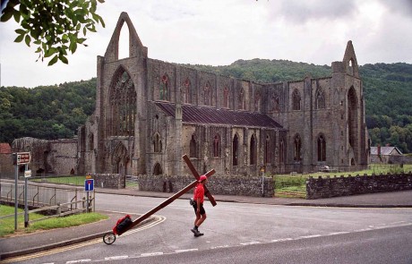 Pilgrim walks providfe opporunities to see and explore new places - here is Clive at Tintern Abbey in the wonderful Wye Valley
